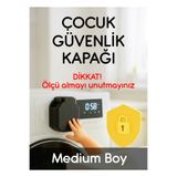 Kreston Design Beyaz Eşya Düğme Kilidi – Çocuk Güvenlik Kapağı - M Boy Siyah Renk