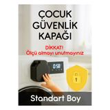 Kreston Design Beyaz Eşya Düğme Kilidi – Çocuk Güvenlik Kapağı - Standart Boy Siyah Renk