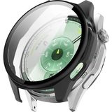 Kreton Huawei Watch Gt6 46MM ile Uyumlu Kasa ve Ekran Koruyucu 360 Tam Koruma Silikon Kılıf - Siyah