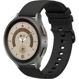 Kreton Samsung Galaxy Watch 4 5 5pro 6 ile Uyumlu Kordon Jel Silikon Tokalı Kayış - Siyah
