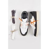 Krähe Artemis Erkek Hakiki Deri Eskitme El Boyamalı Bağcık ve Iki Yedek Bağcıklı Beyaz-Gri Sneakers