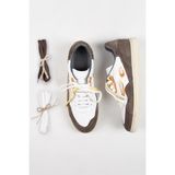 Krähe Artemis Erkek Hakiki Deri Eskitme El Boyamalı Bağcık Ve Iki Yedek Bağcıklı Beyaz-Vizon Sneakers - Beyaz - Vizon