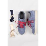 Krähe Zeus Erkek Deri El Boyamalı Bağcık Ve Iki Yedek Bağcıklı Açık Mavi Sneakers - Antrasit