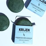 Krijen Canlandırıcı Etkili Spirulina & Hamamelis Yüz ve Vücut Temizleme Barı 95 gr Tüm Cilt Tipleri İçin