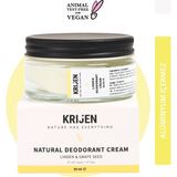 Krijen Doğal Deodorant - Ihlamur Çiçeği & Üzüm Çekirdeği Krem Deodorant 50 ml Bitkisel Ter Kokusu Önleyici