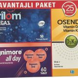 Krilom Omega-3 50 Kapsül + Magnimore All Day 60 Tablet + Osende D3K2 20 ml Damla