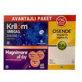 Krilom Omega3 50 Kapsül+ Magnimore Allday 60 Tablet + Osende D3k2 20 Ml Avantajlı Paket