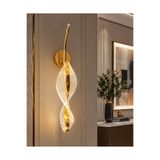 krıstal avizee Modern Gold Burgulu Aplik – Işıltılı Şeffaf Detaylı Dekoratif Duvar Aydınlatma