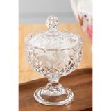 Kristal Ayaklı Cam Şekerlik - Sunumluk - Lokumluk 14 cm