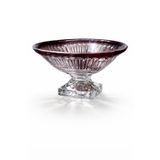 Kristal Ayaklı Meyvelik Kase, Mürdüm Rengi, Oval, 31 cm Çap, 16.5 cm Yükseklik, Şık Tasarım