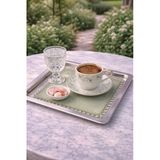 Kristal Boncuk Detaylı Nil Yeşili Sunum Peçetesi (20X20 Cm) (1 Adet)