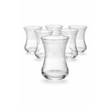 Kristal Cam 6'lı Çay Bardağı Desenli Yükseklik 9cm Çap 6cm