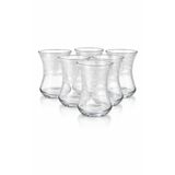 Kristal Cam 6'lı Çay Bardağı Yükseklik 9cm çap 6cm Gümüş Renk Yaldız