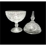 Krıstal Cam Ayaklı Şekerlik,kurabiye Sunumluk 15X15X32CM