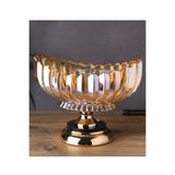 Kristal Cam Çikolatalık, Vazo Oval 4474 Gold