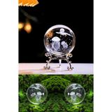 Kristal Cam Küre 3D Özel Lazer Işleme Metal Standlı Dekoratif Hediyelik Masaüstü Aksesuar Kar Küresi Seti Şık Zarif Biblo Dekor - İSTİRİDYE İNCİ