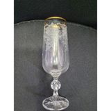 Kristal Cam Şampanya Kadeh Desenli Gold Yaldız 17CM 1 Adet