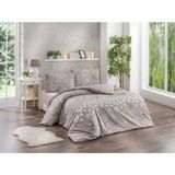 Kristal Çift Kişilik Ranforce Nevresim Takımı - 4 Parça - %100 Pamuk - Orijinal Lüks Kutu - Bej - 200 x 220 cm
