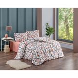 Kristal Çift Kişilik Ranforce Nevresim Takımı - 4 Parça - %100 Pamuk - Orijinal Lüks Kutu - Kahve - 200 x 220 cm