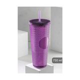 Kristal Desen 750 ml Pipetli Soğuk Içecek/kahve Bardağı Mor - 0 - Siyah - Option-1
