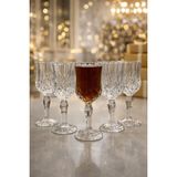 Kristal Desenli Ayaklı Cam Bardak 150 ml 6'lı Set, Su ve Tatlı Sunumu - Seçenek 1