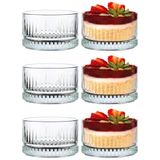 Kristal Desenli Cam Kase Seti, Şeffaf, 6'lı, Tatlı ve Meze Sunumu İçin, Bulaşık Makinesinde Yıkanabilir, Modern Tasarım