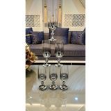 Kristal Gümüş Titanyum Kaplama Kahve Yanı Su Bardağı 180 ml