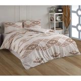 Kristal Hitit Kahverengi Çift Kişilik Nevresim Takımı - Açık Kahverengi - 200 x 220 cm
