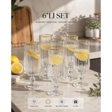 Kristal Işık Gold Detaylı 6'lı Kahve Yanı Bardağı - Şeffaf - Altın - 180 ml