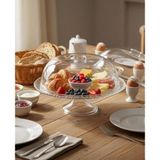 Kristal Kek Fanusu Tam Korumalı Şeffaf Sunumluk Ayaklı Kek Kurabiye Pasta Fanusu Gıda Standı 27CM