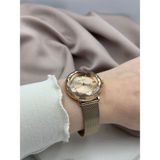 Kristal Kesim Camlı Rose-Gold Tek Taşlı Şık Tasarım Ferrucci Kadın Saati - Rose Gold