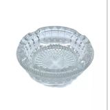 Kristal Kesme Cam Küllük, Klasik Yuvarlak Tasarım, Ofis ve Ev Dekorasyonu İçin Şık Kül Tablası, Dayanıklı Kalın Cam, 14 cm