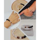 Kristal Kuvars & Oniks Taşı 8mm Unisex Tasarım Bileklik Hawaii Model (8956)