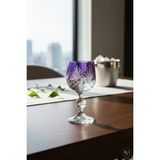 Kristal Market Bohemia Kristal Püskül Desenli Kristal Ayaklı Kahve Yanı Su Lüks Bardağı 150ML - Renkli
