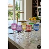 Kristal Market El Yapımı Bohemia Crystal Haven Desen Özel Tasarım Avangart Bardak Seti 6'lı - Renkli