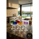 Kristal Market El Yapımı Bohemia Kristal Damla Küpeli Kahve Yanı Su Bardağı