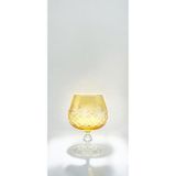Kristal Market El Yapımı Kristal Bohemia Sarı Ayaklı Kadeh Kahve Yanı Su Bardağı 250cc 1 Adet