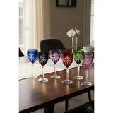 Kristal Market El Yapımı Kristal Cristalleria Italiana Desenli Rengarenk Su Bardağı Set 6'lı - Renkli