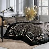Kristal Özdilek Çift Kişilik Saten Nevresim Takımı Softlife Siyah Art Deco - Bordo - Gri - Beyaz - 200 x 220 cm