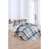 Kristal Ranforce Çift Kişilik Kapitone Nevresim Takımı Pamir Turkuaz - 220 x 230 cm