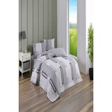 Kristal Ranforce Kapitoneli Tek Kişilik Nevresim Takımı Dört Mevsim Elips - Gri - 160 x 220 cm