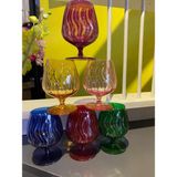 Kristal (Rona Konyak) Kahve Yanı Ayaklı Bardak - Renkli - 250 ml