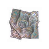 Kristal Şal Desenli Pembe Renkli 90X90 Dikim Şekli : El Dikişi Eşarp (İpek İçermez)
