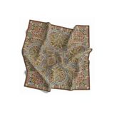 Kristal Şal Desenli Sütlükahverengi Renkli 90X90 Eşarp (İpek İçermez) Kenar Dikiş Şekli El Dikişli