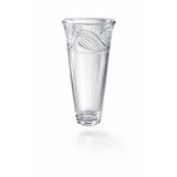 Kristal Şeffaf Cam Vazo, El İşçiliği Kabartmalı Desen, 25.5 cm Yükseklik, 11 cm Üst Çap, Zarif Ev Dekorasyonu