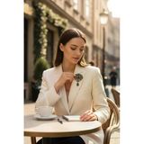 Kristal Su Damlası Sallantılı Tasarım Yaka İğnesi Broş