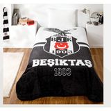 Kristal Taç Kristal Lisanslı Beşiktaş Kara Kartal Battaniye - 160 x 220 cm - Siyah - Beyaz