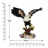 Kristal Taş İşlemeli Kartal Biblo 9 Cm - Dekoratif Metal Kartal Heykeli - Kırmızı, Siyah, Gümüş Renk Seçenekleri Vitrin