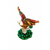 Kristal Taş İşlemeli Kartal Biblo 9 cm – Dekoratif Metal Kartal Heykeli | Kırmızı, Siyah, Gümüş Renk Seçenekleri