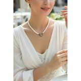 Kristal Taşlı Çiçek Figürlü İnci Kolye